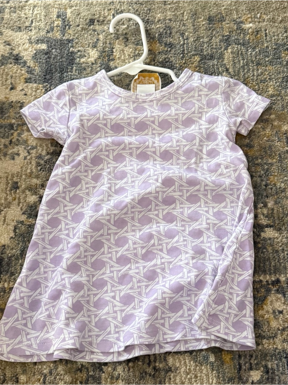 The Beaufort Bonnet Company Lavender Geometric Short-Sleeve Dress